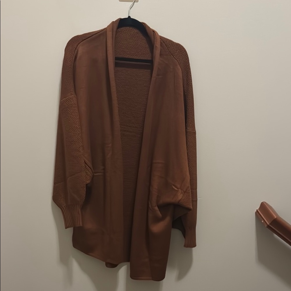 NWOT Women's Brown Open-Front Sweater